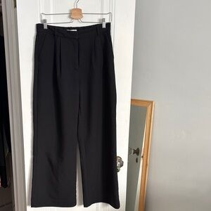 Abercrombie & Fitch Black Wide-Leg Trousers